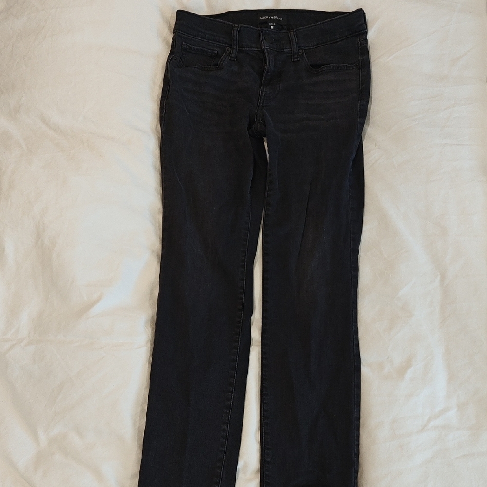 Lucky Brand Black Mid Rise Straight Leg Jeans